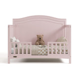 paris blush crib two-guardrail toddler bed conversion with bedding