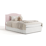 paris blush crib full-size bed conversion with bedding