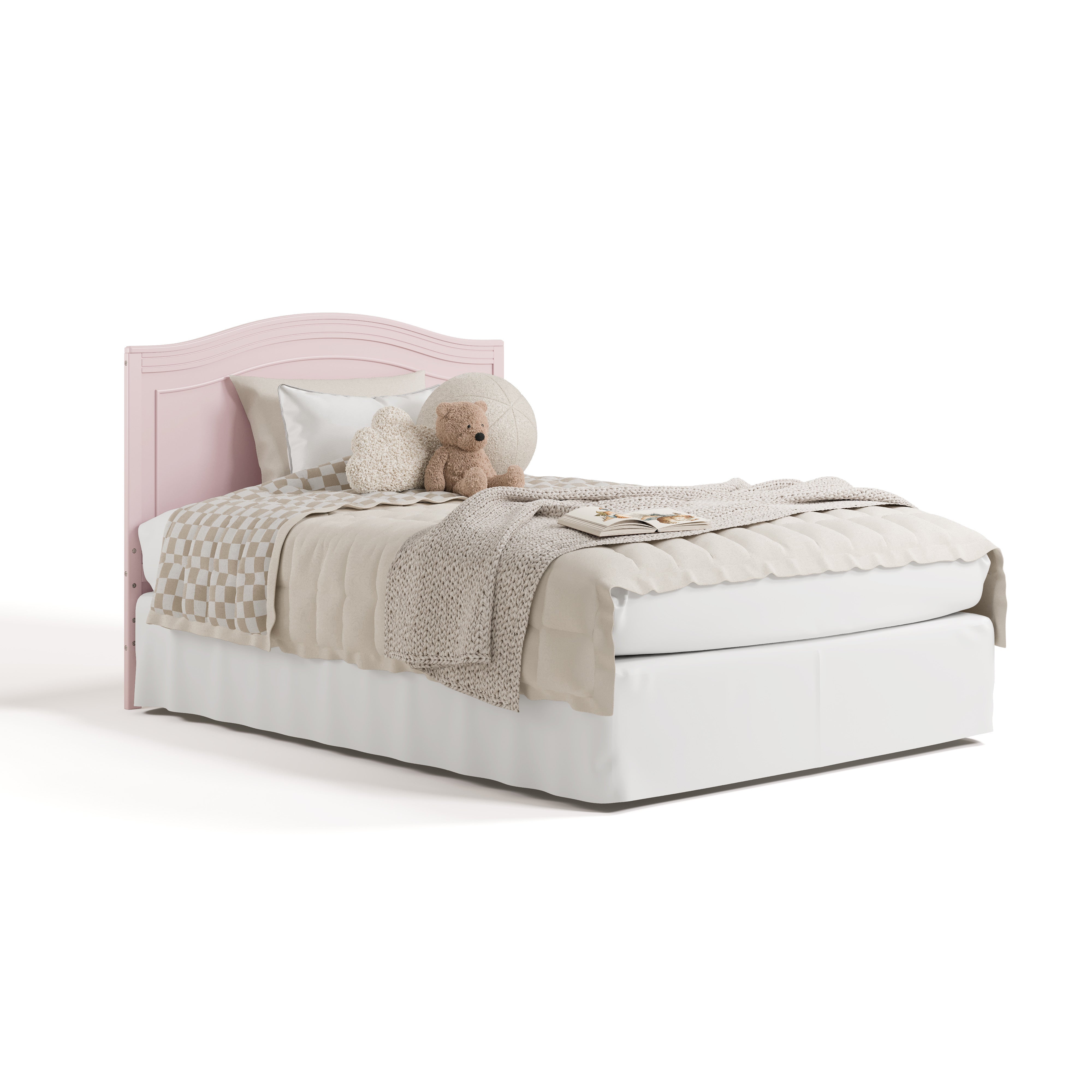 paris blush crib full-size bed conversion with bedding