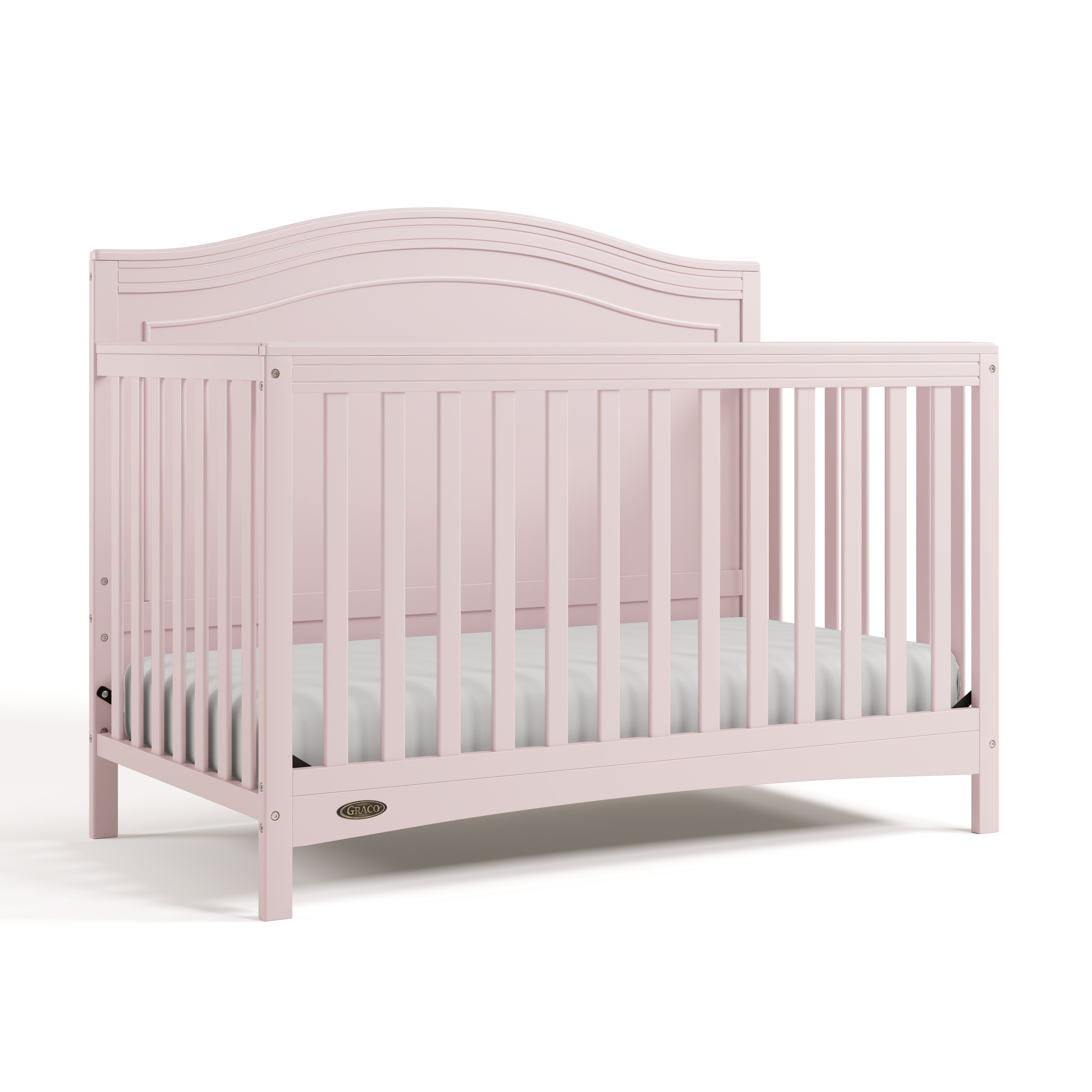 paris blush crib angle view