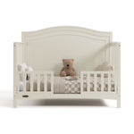 paris frosted oat crib two-guardrail toddler bed conversion with bedding