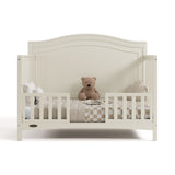 paris frosted oat crib two-guardrail toddler bed conversion with bedding