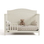paris frosted oat crib one-guardrail toddler bed conversion with bedding