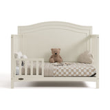 paris frosted oat crib one-guardrail toddler bed conversion with bedding