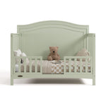 paris sage crib two-guardrail toddler bed conversion with bedding