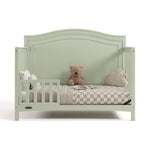 paris sage crib one-guardrail toddler bed conversion with bedding