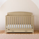 graco benton driftwood crib with drawer in nursery