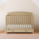 graco benton driftwood crib with drawer in nursery
