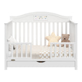 graco story white crib with drawer toddler bed conversion with two guardrails