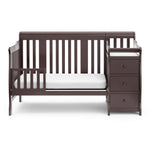 Portofino espresso crib and changer converted to toddler bed