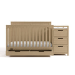 Hadley driftwood crib and changer front view