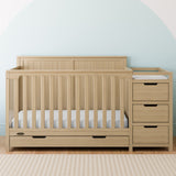 Hadley driftwood crib and changer in a nursery
