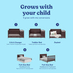 Hadley espresso crib and changer with drawer 5 conversions callout