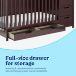 Hadley espresso crib and changer with drawer full-size drawer callout
