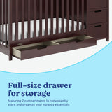 Hadley espresso crib and changer with drawer full-size drawer callout