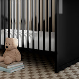 storkcraft calabasas black close up of base in nursery