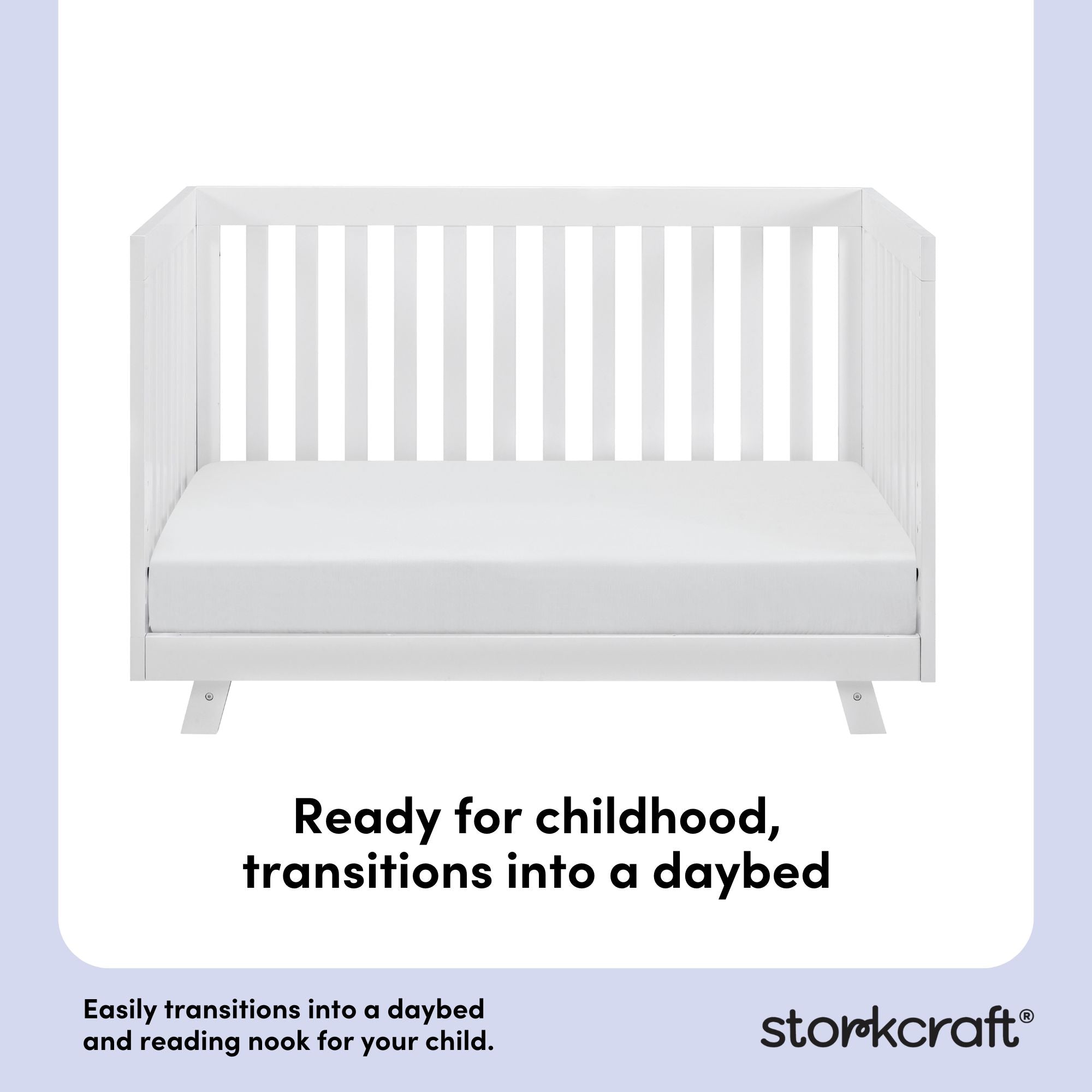Beckett white crib daybed conversion callout