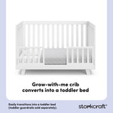 Beckett white crib toddler bed conversion callout