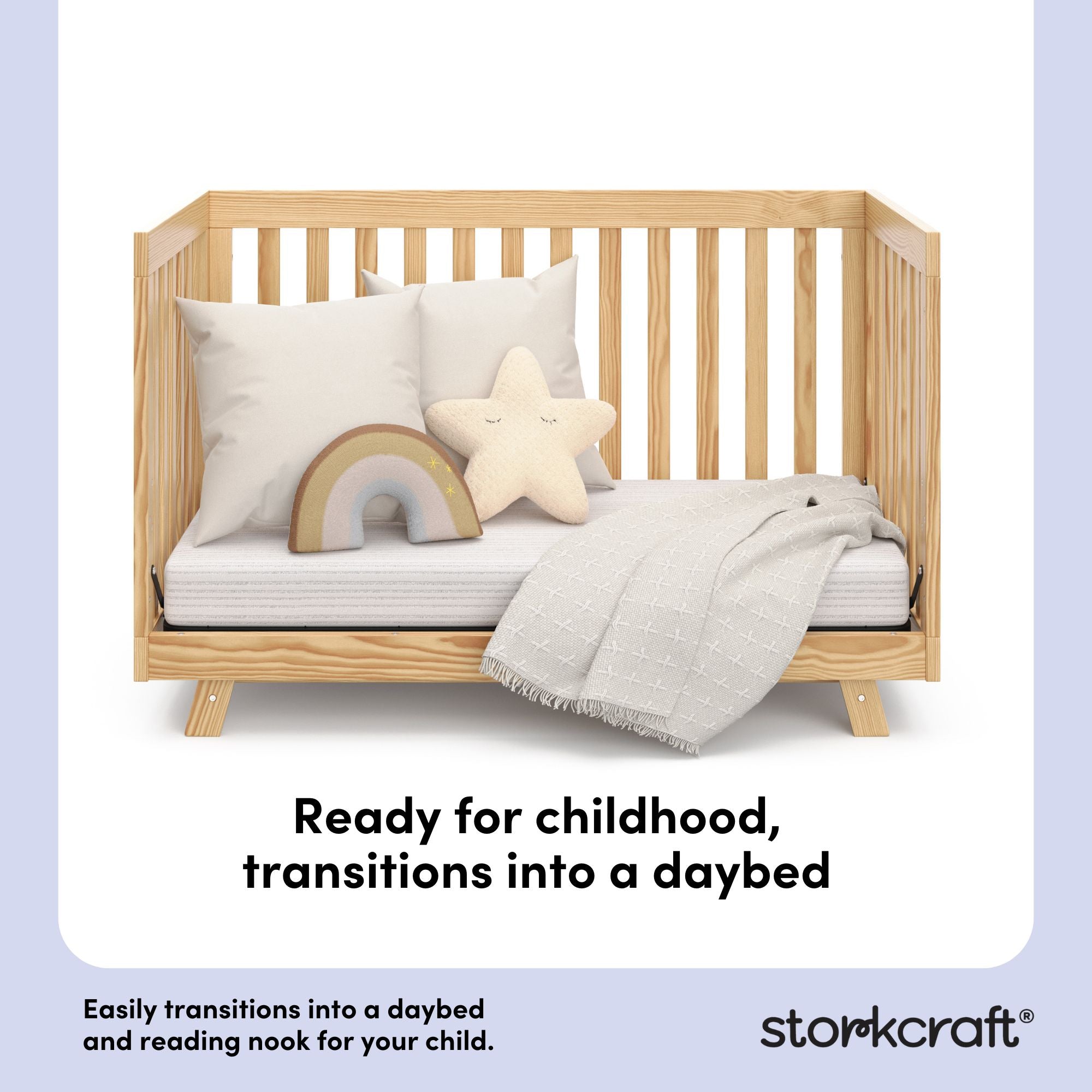 Beckett natural crib daybed conversion callout