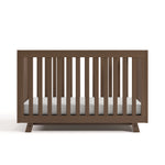 Front view of Beckett hazelnut crib
