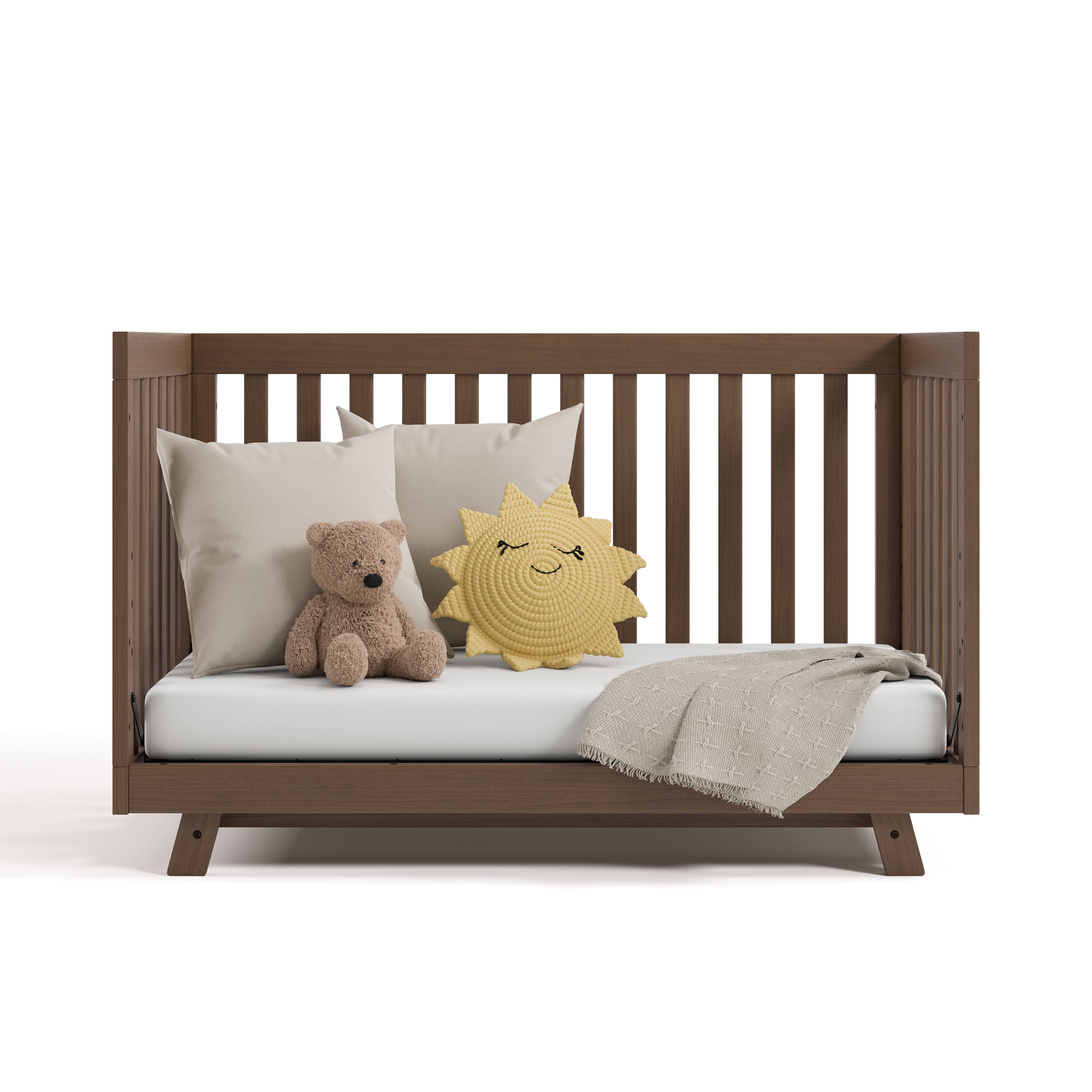 Beckett hazelnut crib converted to daybed