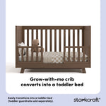 Beckett hazelnut crib toddler bed conversion callout