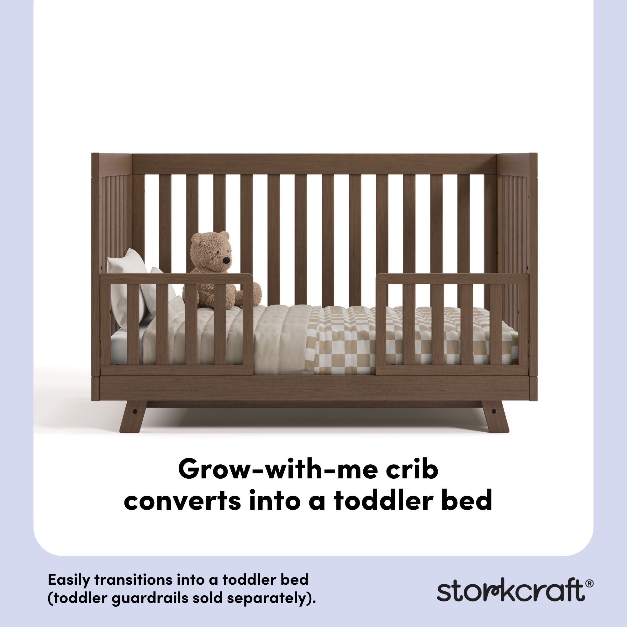 Beckett hazelnut crib toddler bed conversion callout