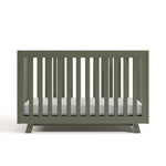 Front view of Beckett crib in olive