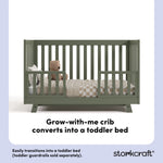 Beckett olive crib toddler bed conversion callout