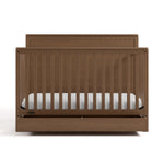 Sasha hazelnut crib with drawer open front view