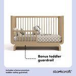 Santorini driftwood crib bonus toddler guardrail callout