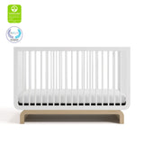 Santorini white with driftwood crib with GGG and PTPA logos on top left