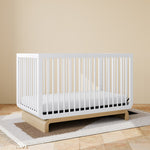 santorini crib white with driftwood in nursery