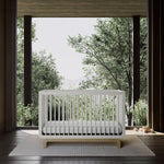 santorini crib white with driftwood in nursery