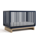 Santorini midnight blue with driftwood crib angle view