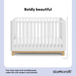 santos white with natural crib style callout