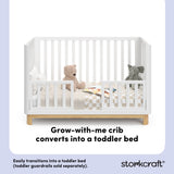 santos white with natural crib toddler bed callout