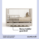 Casablanca frosted oat crib in toddler bed conversion callout image