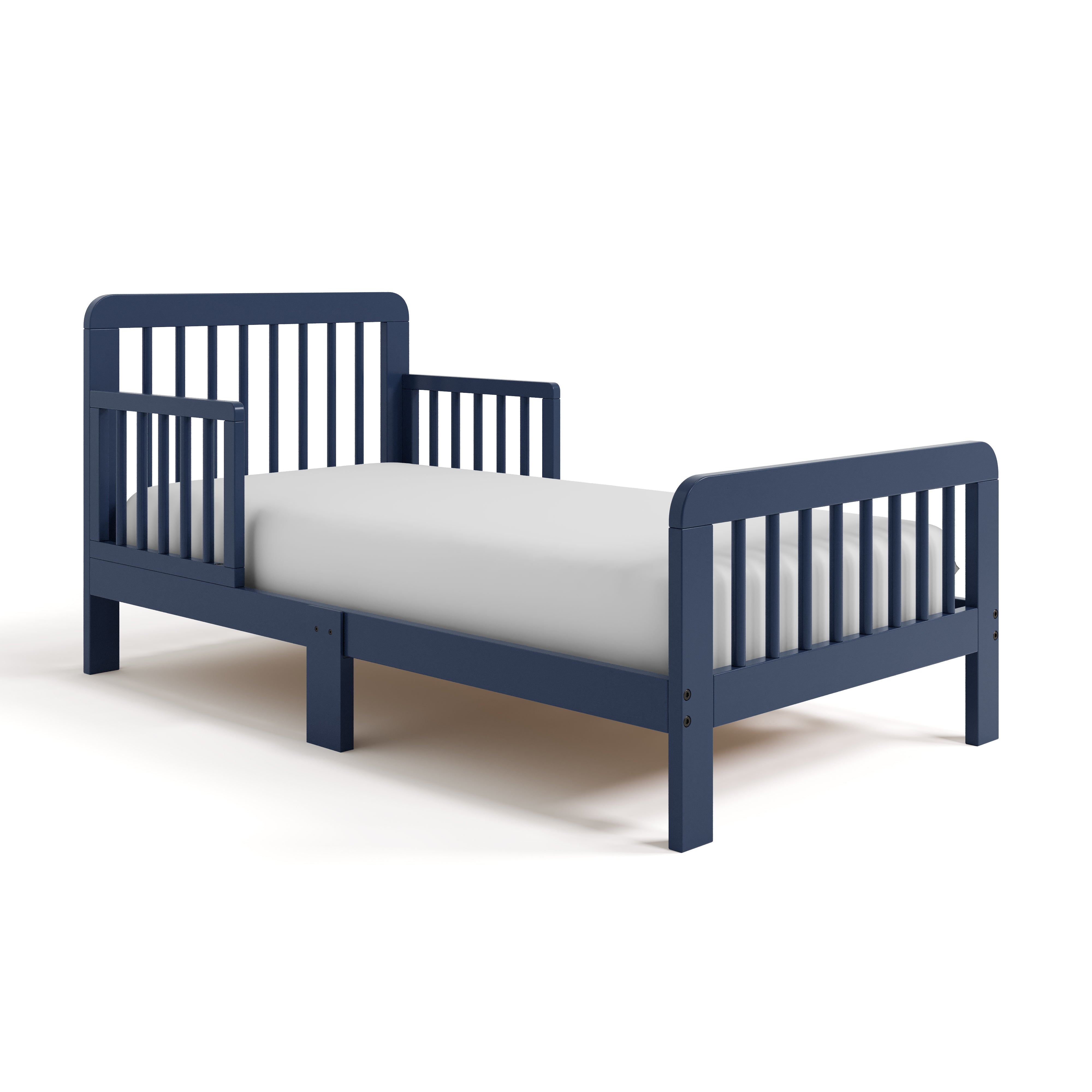Pasadena midnight blue toddler bed angle view