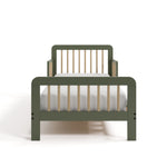 Pasadena olive with driftwood toddler bed front view