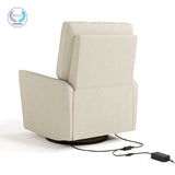 Santorini ivory corduroy glider with PTPA logo on top left