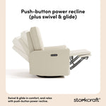 santorini ivory corduroy recliner power recline callout