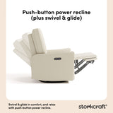 santorini ivory corduroy recliner power recline callout