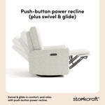 santorini ivory boucle recliner power recline callout