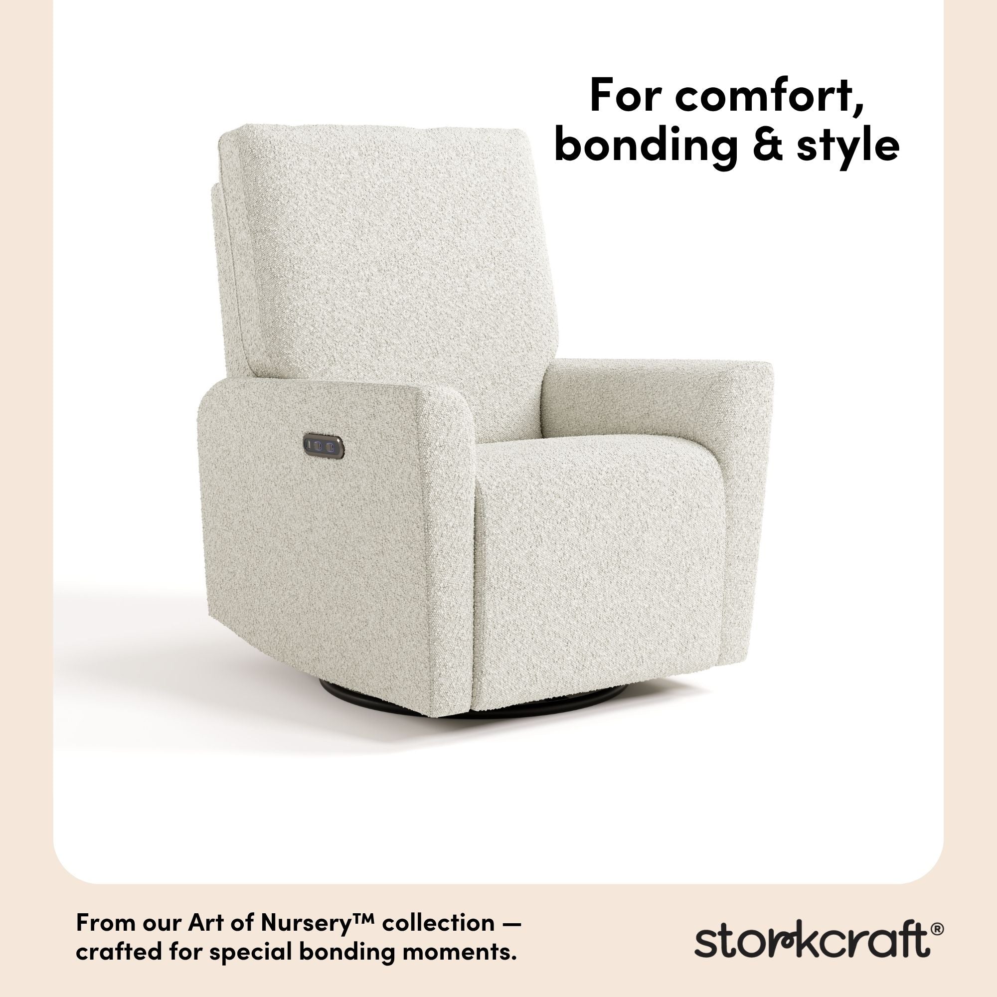 santorini ivory boucle recliner style callout
