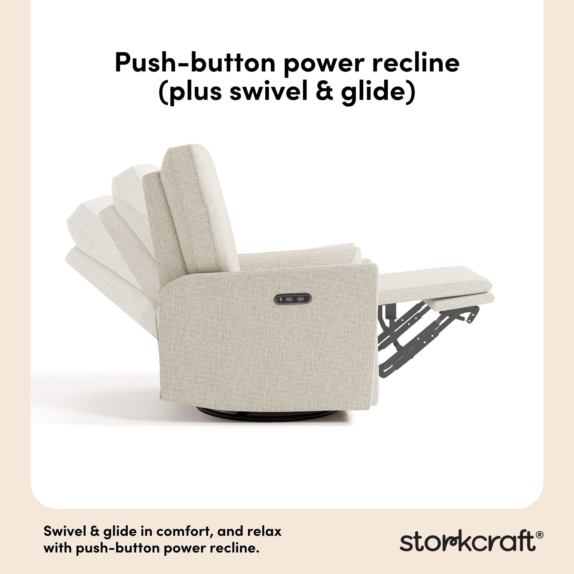 santorini dune basketweave recliner power recline callout