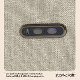santorini dune basketweave recliner dual USB ports callout