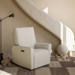 Santorini dune basketweave power recliner in nursery