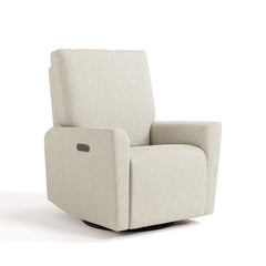 Santorini dune basketweave power recliner angle view