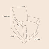santorini recliner drawing with dimensions